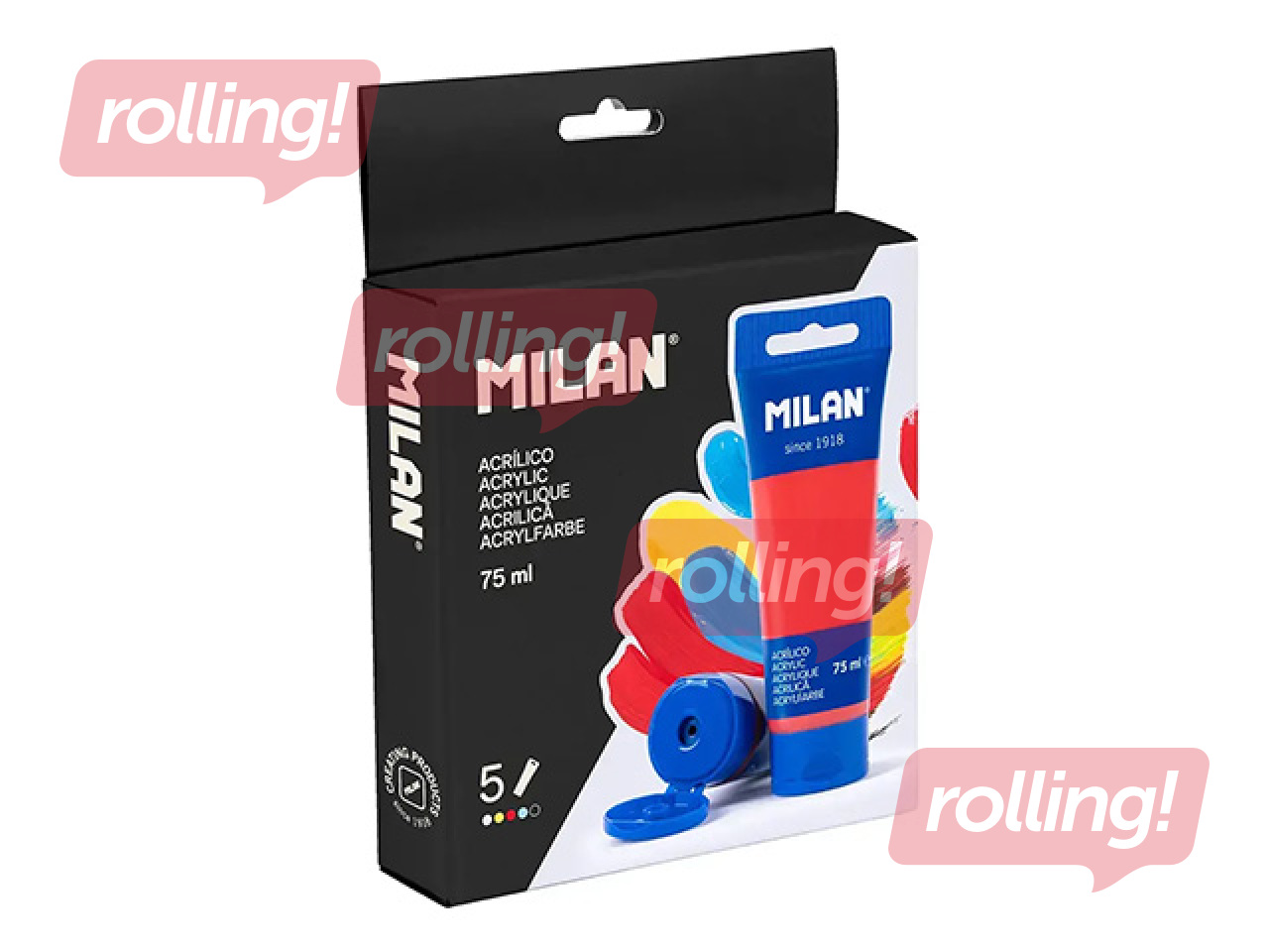 Akrüülvärv Milan, 75ml, 5 tk