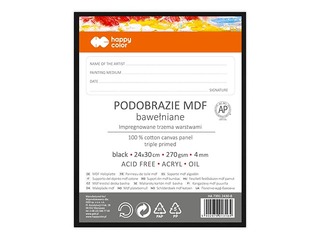 Холст Happy Color 24x30 см, черный