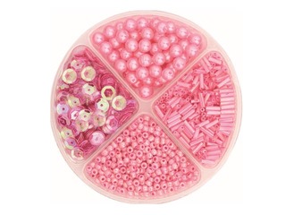 Pärlite ja litrite komplekt 30 g, roosa