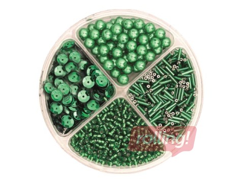 Pärlite ja litrite komplekt 30 g, roheline