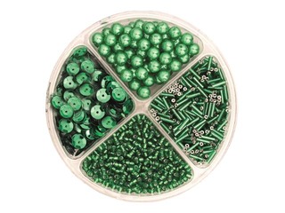 Pärlite ja litrite komplekt 30 g, roheline