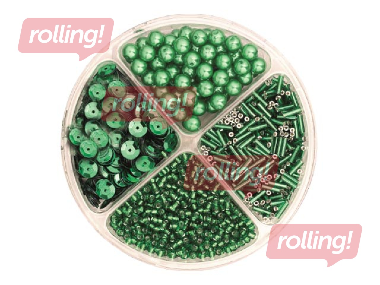 Pearls and sequins set 30g, green