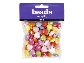 Pērlītes Sirdis, liels caurums, dažādas krāsas, 70 gr