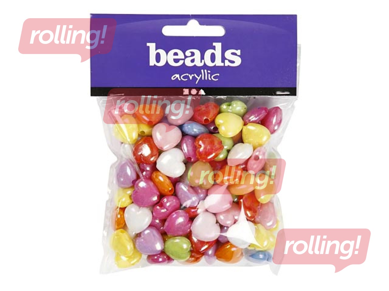 Pērlītes Sirdis, liels caurums, dažādas krāsas, 70 gr