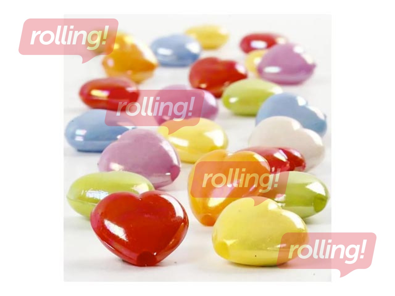 Pērlītes Sirdis, liels caurums, dažādas krāsas, 70 gr