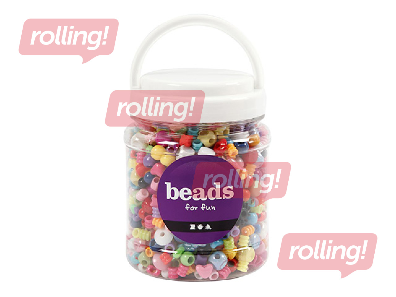 Plastmasas pērlīšu izlase, dažādas krāsas, 700ml