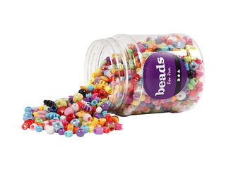 Plastmasas pērlīšu izlase, dažādas krāsas, 700ml