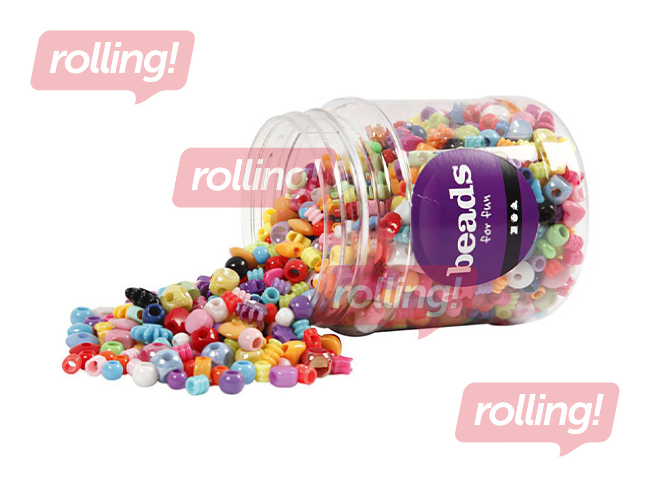 Plastpärlite valik, erinevad värvid, 700ml