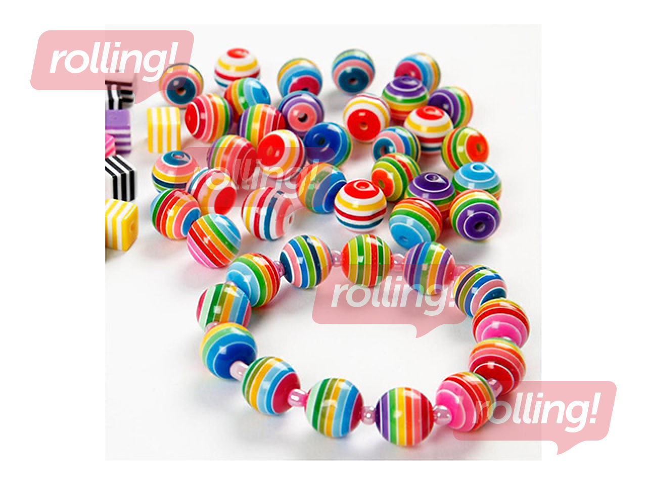 Plastic bead set Multi Mix, assorted colors, 700ml