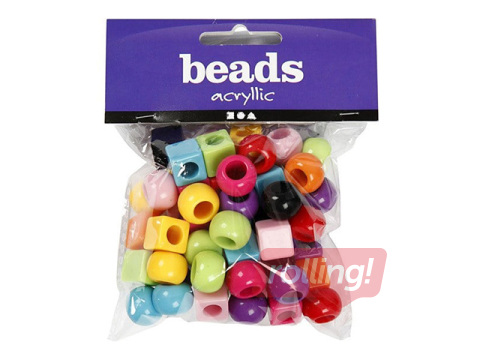 Plastmasas pērlīšu izlase, dažādas krāsas, 1700ml
