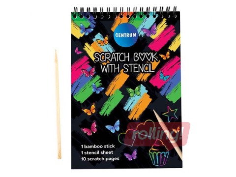 Skratch book 10.0x14.0cm with stencil, 10sh.