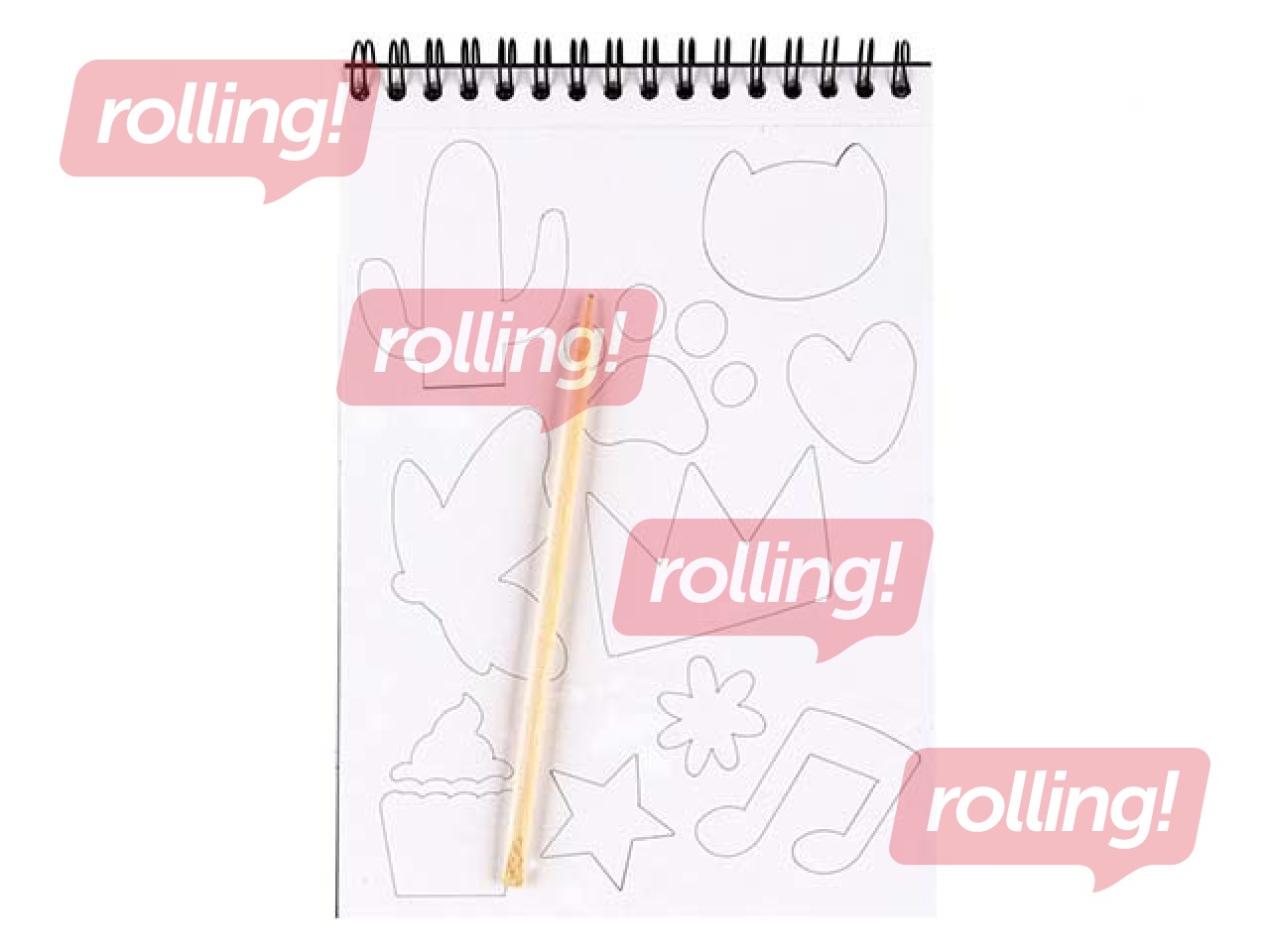 Skratch book 20.0x14.0cm with stencil 10sh.