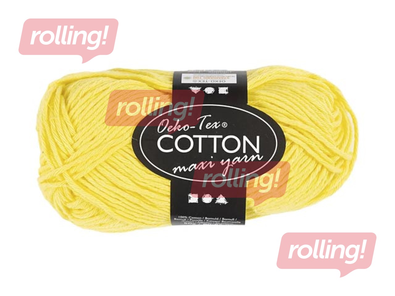 Puuvillane lõng, kollane, 50 g