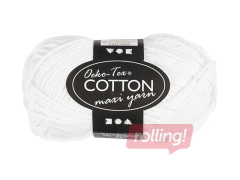 Puuvillane lõng, valge, 50 g