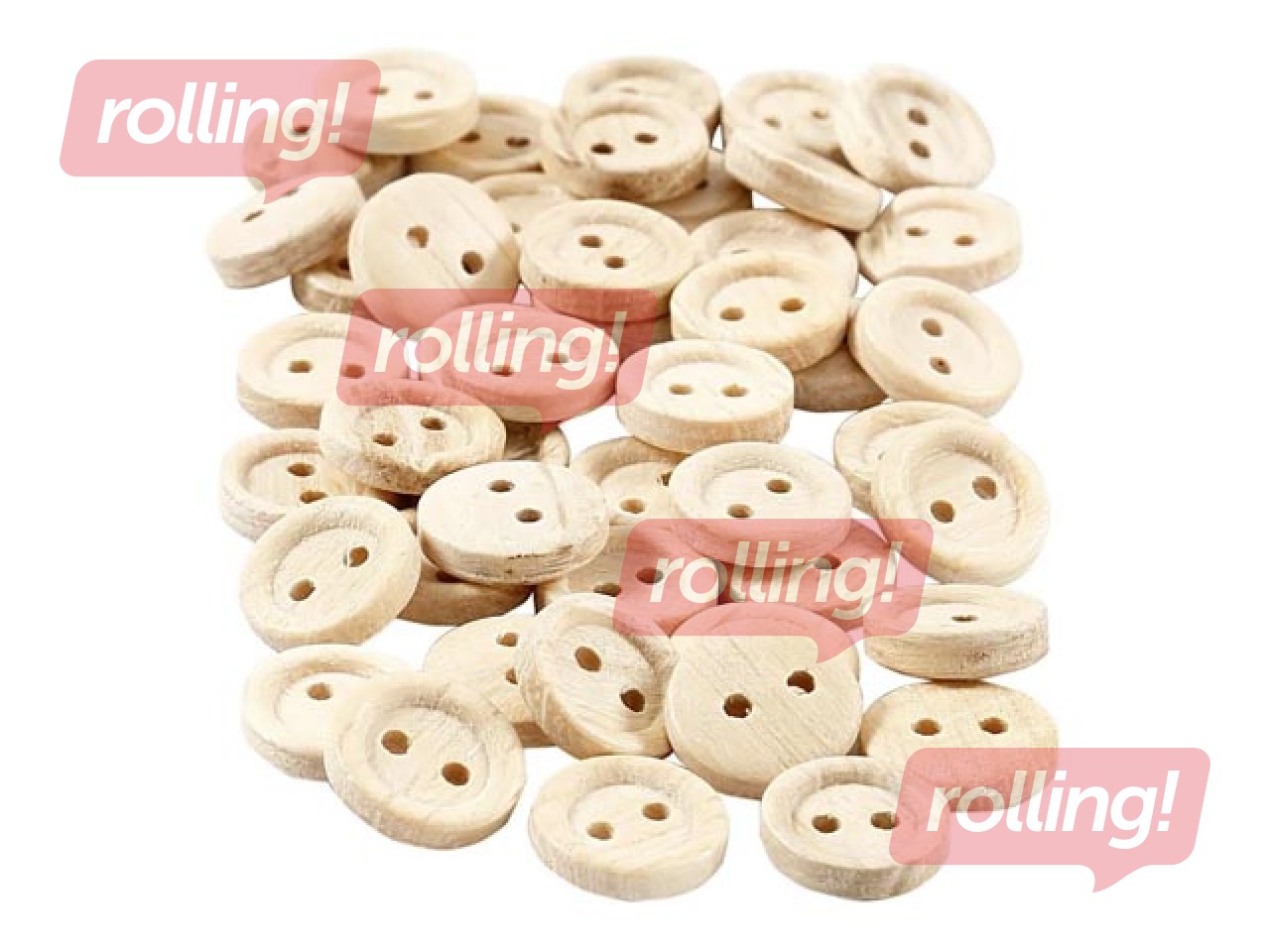 Wood buttons, 50 pcs