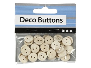 Wood buttons, 50 pcs