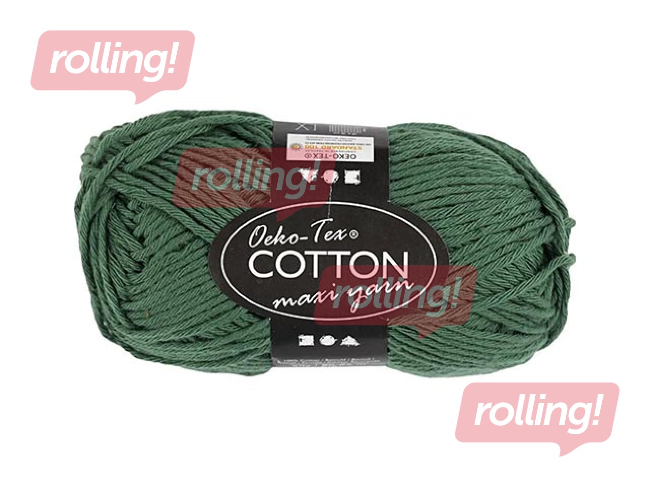 Cotton yarn, dark green, 50g