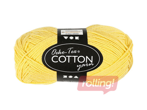 Puuvillane lõng, kollane, 50g, 170m