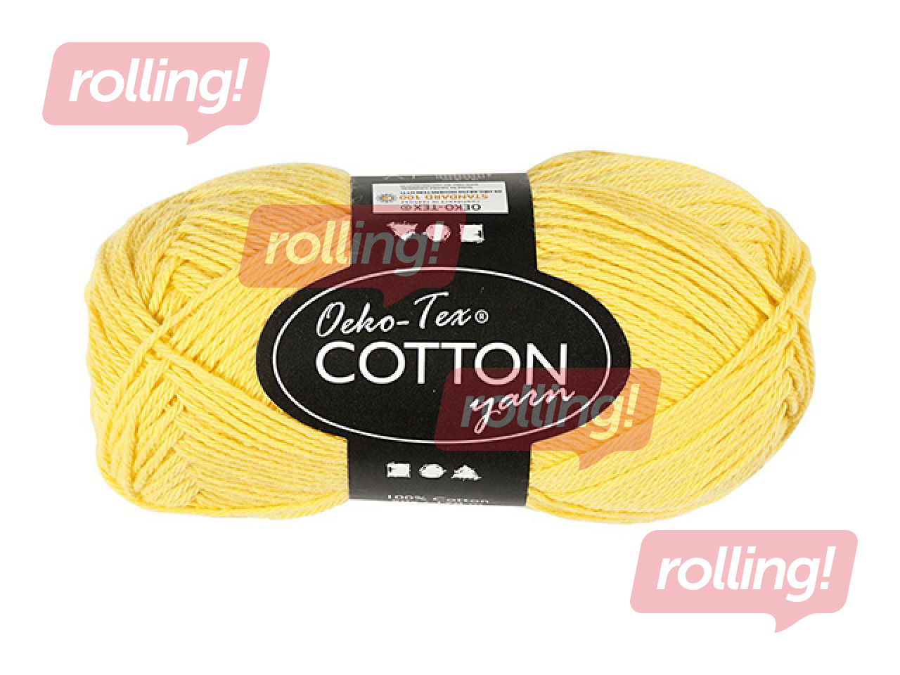 Puuvillane lõng, kollane, 50g, 170m