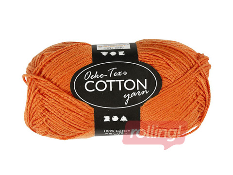 Puuvillane lõng, oranž, 50g, 170m
