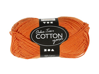 Puuvillane lõng, oranž, 50g, 170m
