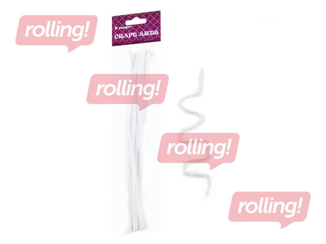 Шенилловые палочки, 0.6 x 30см, 15 шт., белые