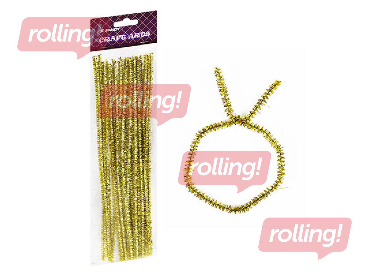 Šenilliribad, 0.6 x 30 cm, 15 tk, kuldsed