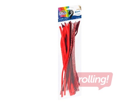 Šenillribad, 0,6 x 30 cm, 20 tk, punane