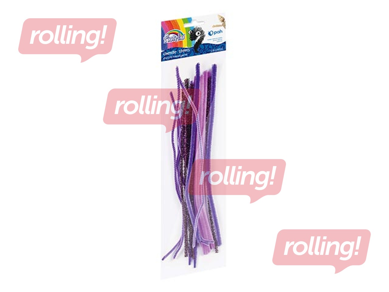 Šenila kociņi (pūkaina stieple), 0.6 x 30cm, 20gab., violetie toņi