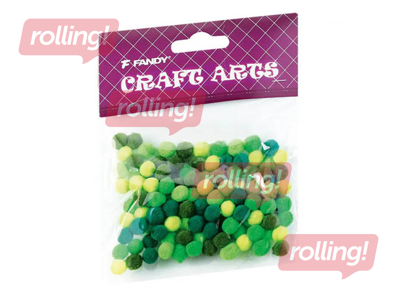 Bumbuļi (pompons), 10-45mm, 120gb., zaļi