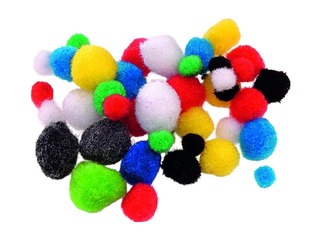 Pompon, 8-20 mm, 100 tk., asorti 
