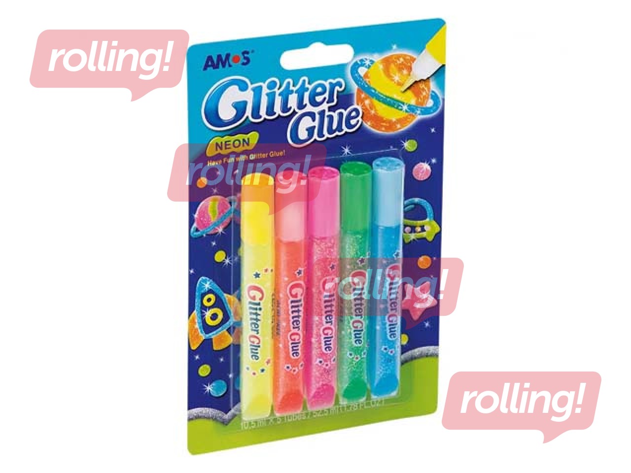 Dekoratiivliim Amos, neoon, 0.5ml x 5 tk.