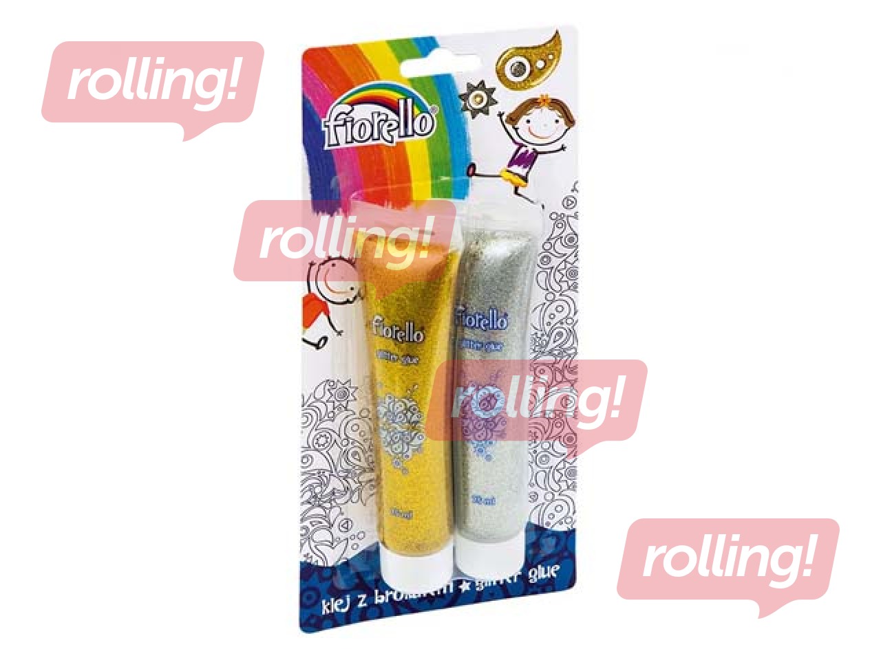 Dekoratiivliim Fiorello, kuldne ja hõbedane, 75ml x 2 tk.