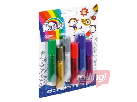Dekoratiivliim Fiorello, sädelusega, 6ml x 6 tk.