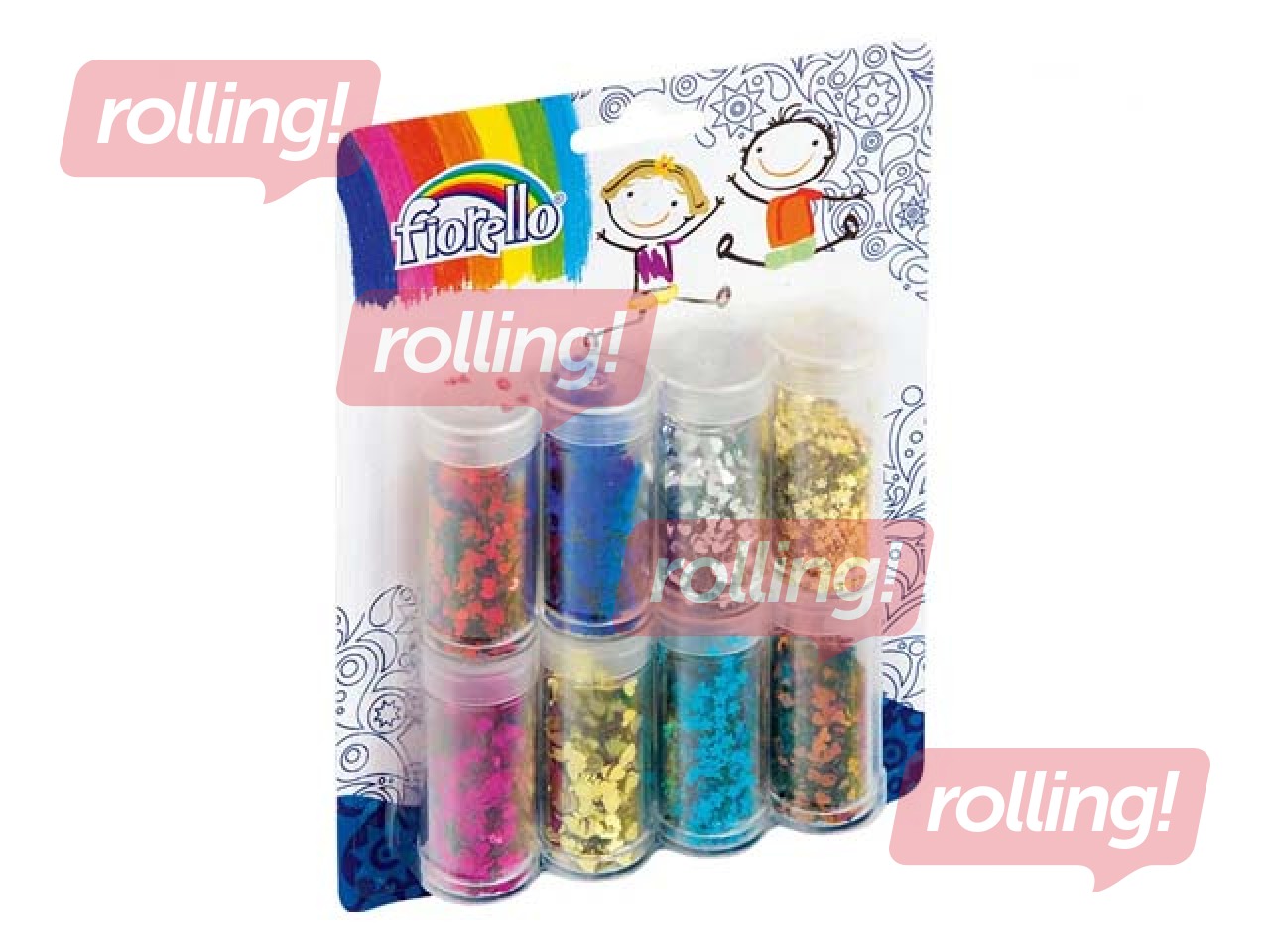 Confetti glitter, Fiorello, 8 x 8g., different colors, shapes