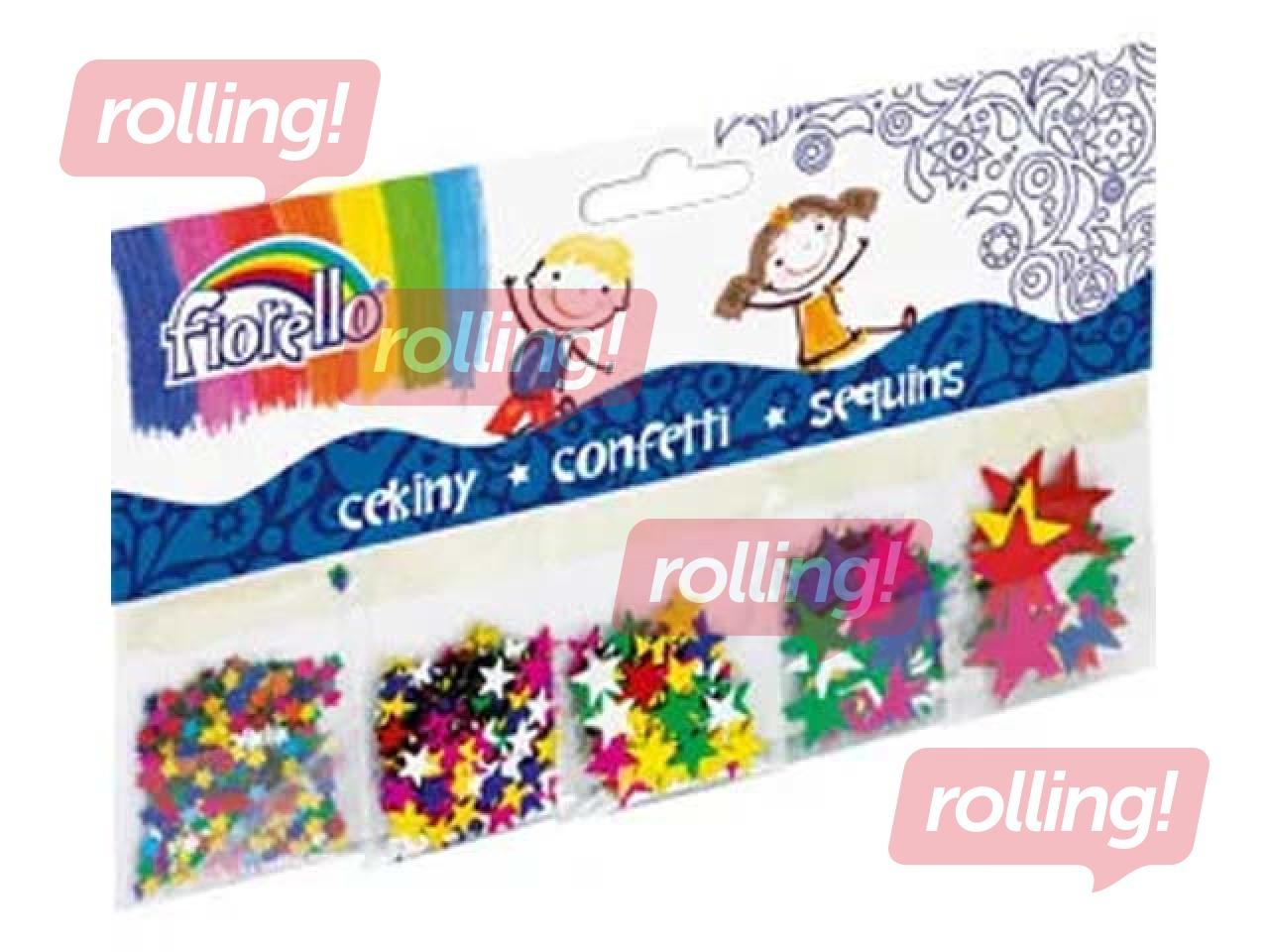 Confetti glitter-stars, Fiorello, 5 x 2g, different sizes
