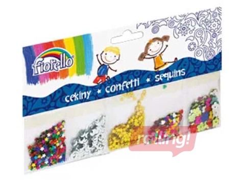 Confetti glitter, Fiorello, 5 x 2g, mixed colors, shapes