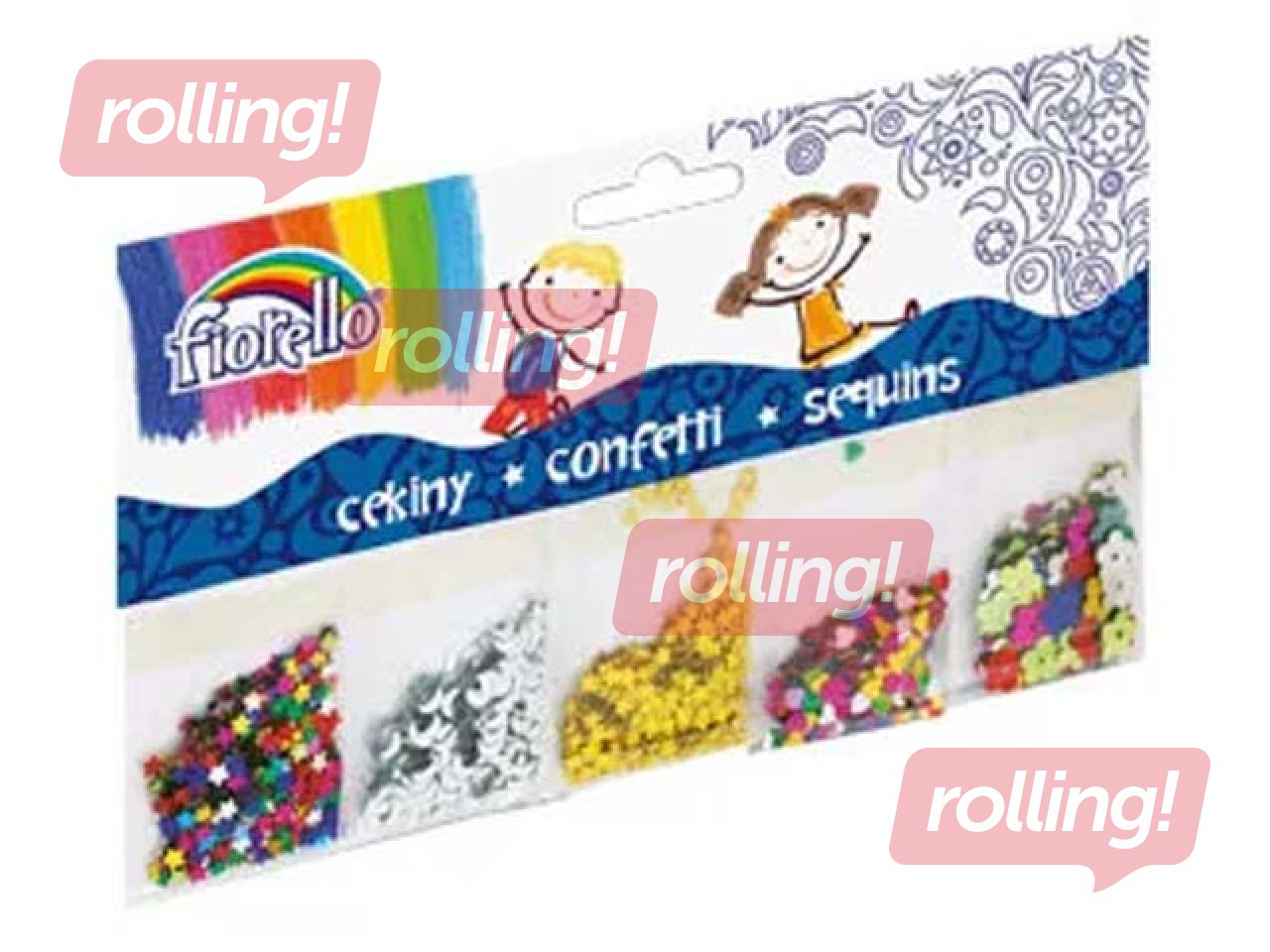 Confetti glitter, Fiorello, 5 x 2g, mixed colors, shapes