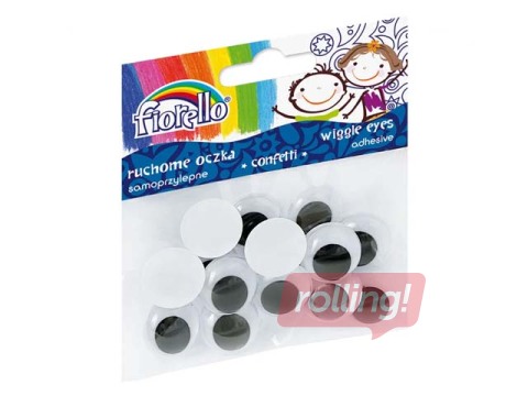 Moving eyes, Fiorello, 20 mm, 15 pcs, self-adhesive