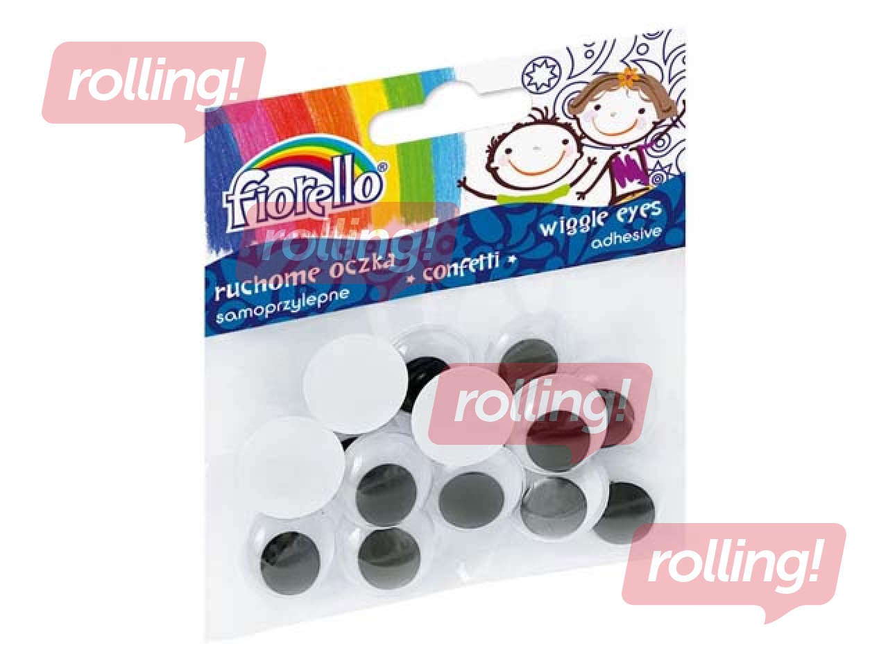Moving eyes, Fiorello, 20 mm, 15 pcs, self-adhesive