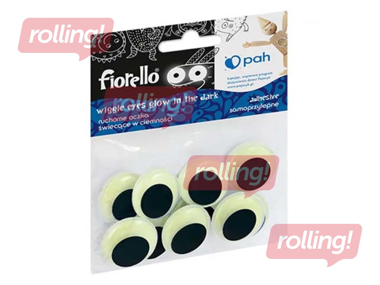 Plastsilmad, Fiorello, 25 mm, 10 tk, isekleepuvad, fluo