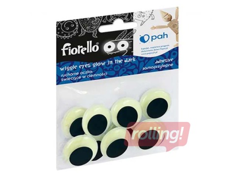Подвижные глазки, Fiorello, 25 мм, 10 шт, самоклеящиеся, fluo