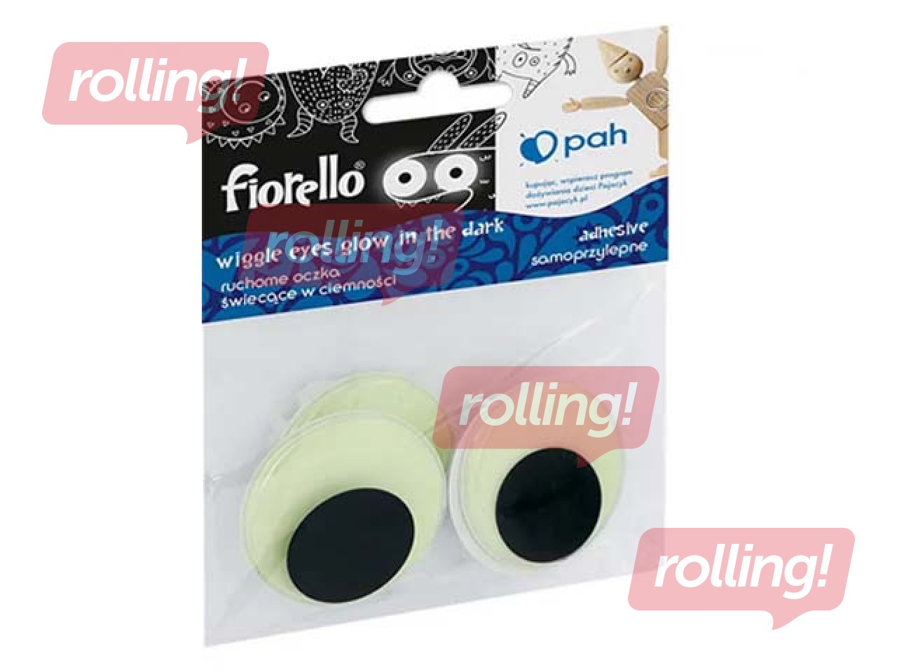 Plastsilmad, Fiorello, 40 mm, 4 tk, isekleepuvad, fluo