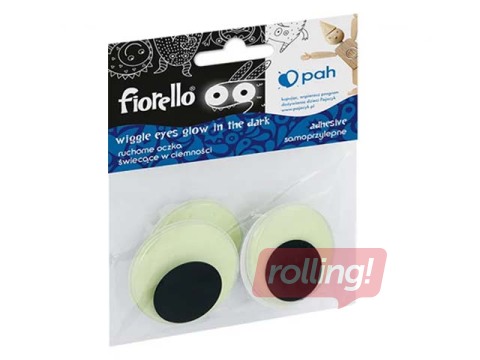 Подвижные глазки, Fiorello, 40 мм, 4 шт, самоклеящиеся, fluo