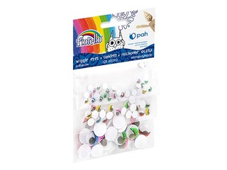 Moving eyes Fiorello with eyelashes, different sizes, self-adhesive, colored