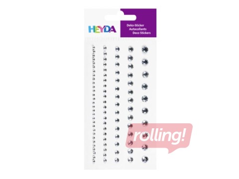 Камни самоклеящиеся, 2-6 мм, серебро