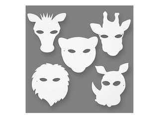 Džungļu dzīvnieku maskas, 16 gab.