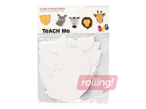 Jungle animal masks, 16 pcs.
