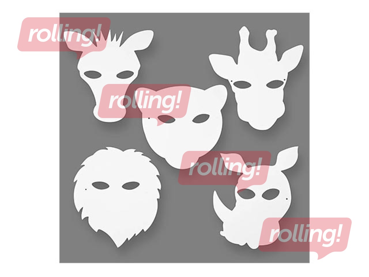 Jungle animal masks, 16 pcs.