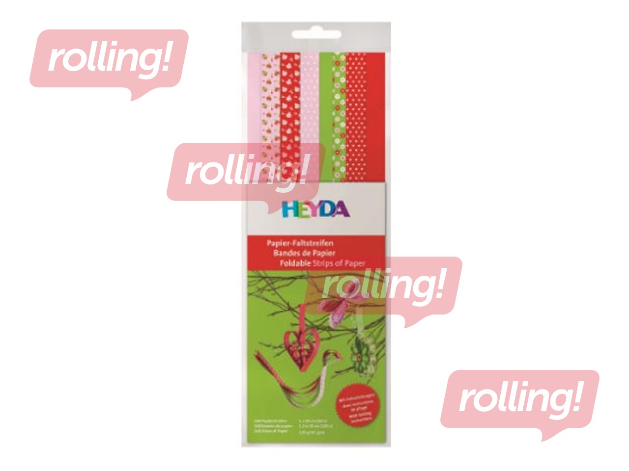 Ленты из бумаги для квиллинга, 30см, 160 шт., красно-розово-зеленый